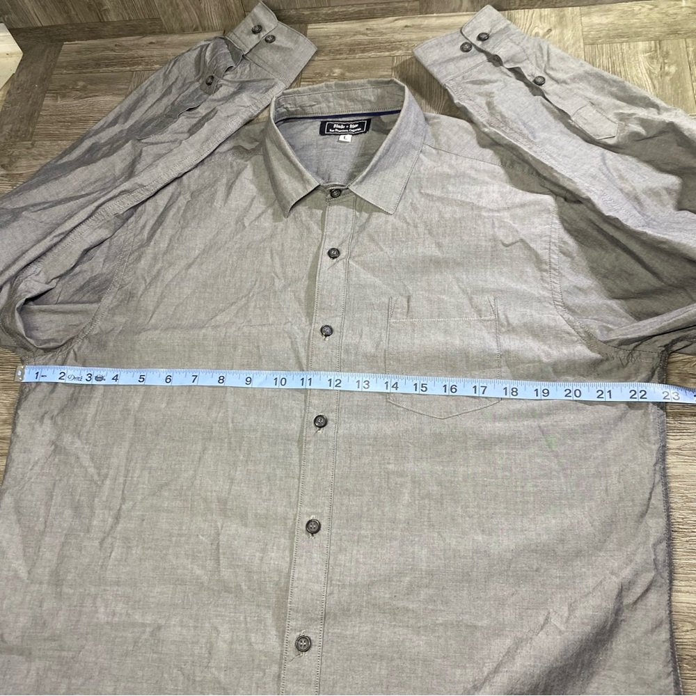 Blade + Blue Men's Shirt Button Down Long Sleeve Gray Large L - San Francisco Ca View 2